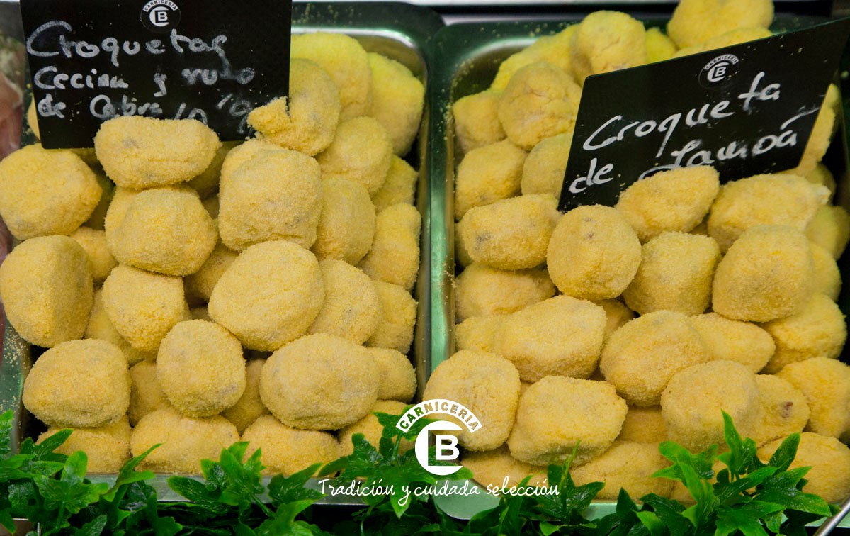 Croquetas de cecina y queso de cabra y de jamón de Carniceria Blanca